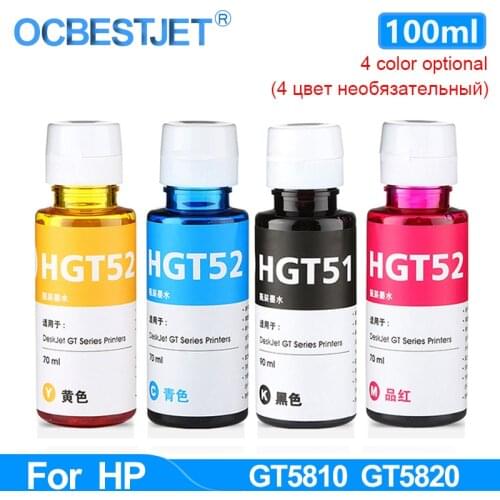 100ML/Bottle Refill Dye Ink Kit For HP GT51 GT52 For HP GT5810 GT5820 GT 5810 GT 5820 Inkjet Printer (4 color optional)