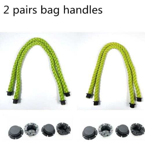 2 pairs and 1 pair bag new handles in green hemp rope handles for obag bag