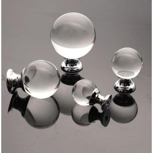 20-40mm New Round Shape Design Crystal Glass Knobs Handles Dresser Drawer Kitchen Cabinet Pull Cupboard Handle Furniture