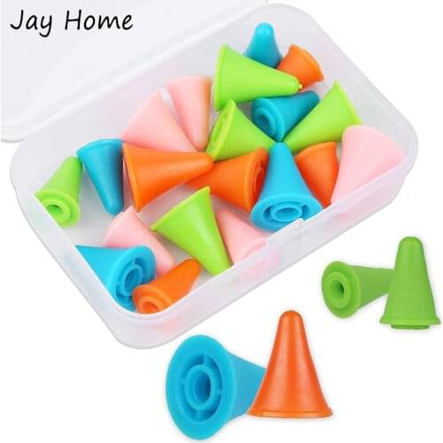 20Pcs Multicolor Knitting Needles Point Protectors with Plastic Box Soft Rubber Weaving Needles Caps Knitting Needle Tip Stopper