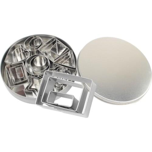 24pcs/set Baking Moulds Stainless Steel Cookie Cutters Plunger Biscuit DIY Mold Star Heart Cutter Baking Mould Stencils Pastry