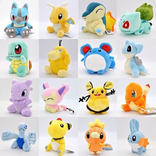 24 Styles Plush Toys 9-18cm Raichu Peluche Snorlax Charmander Mewtwo Dragonite Cute Soft Stuffed Dolls For Kids Christmas Gift