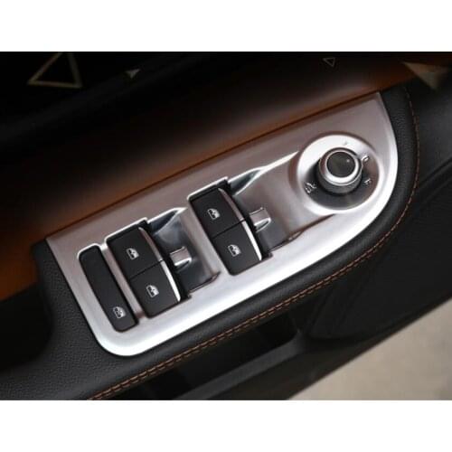 For Alfa Romeo Giulia 2017 Car-styling ABS Chrome Window Lift Switch Button Frame Cover Trim Stickers Accessories set of 4pcs