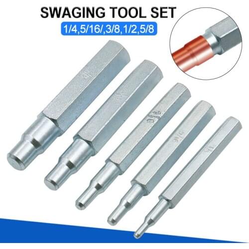 5Pcs CT-193 Copper Pipe Tube Expander Swaging Punch Tool 1/4",5/16",3/8",1/2",5/8" Imperial Swaging Punch Tool