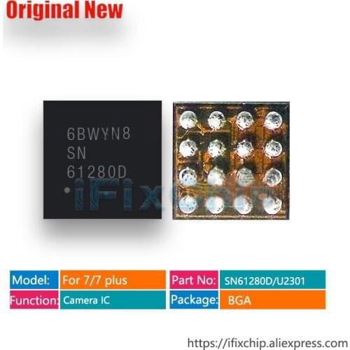 5pcs/lot SN61280D SN 61280D for iPhone 7/7plus/7 plus U2301 camera power supply Boost IC chip 16pins