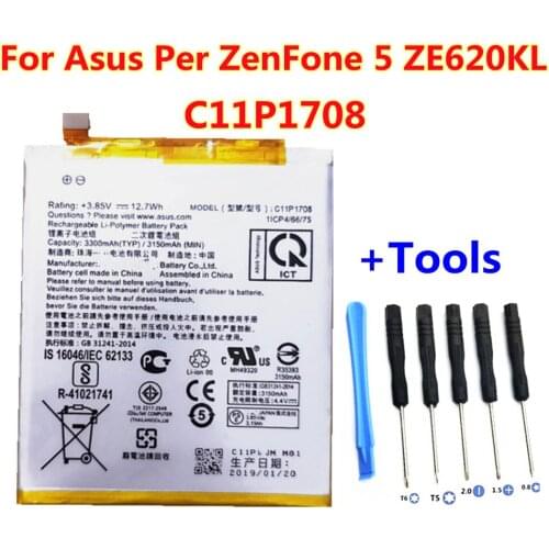 High Capacity C11P1708 Battery For Asus Per ZenFone 5 ZE620KL Smart Phone 3300mAh
