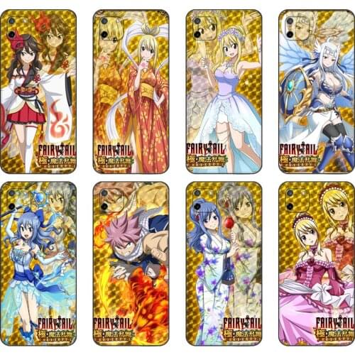 Black tpu Case For OPPO Realme C11 C20 C21 Case Back Cover Bumper Japanese Anime Fairy Tail