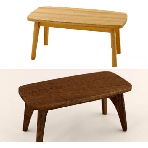 G05-X5191 children gift Toy 1:12 Dollhouse mini ob11 Miniature rement Log color simple coffee table 1pcs