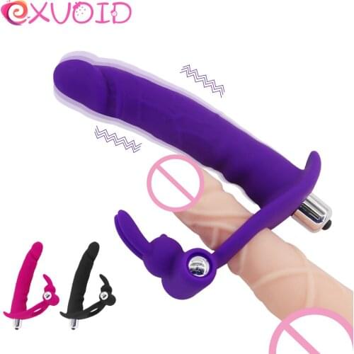 EXVOID Dildo Double Vibrator Prostate Massager Clitoris Stimulate Sex Shop Anal Plugs Vibrator Sex Toys for Couples Penis Ring