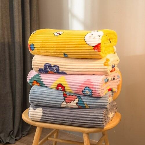 Flannel Fleece Throw Square Blanket Microfiber Fluffy Blankets for Beds Solid Cover Blanket Soft Warm Knitted Fleece Blanket