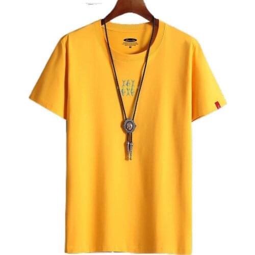 S-6XL Oversize Men Loose Tee Tops 100% Cotton Short Sleeve Fashion Print Mens T-shirt Summer New Male Casual Tshirt 2021