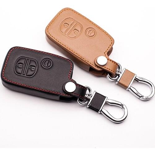 High quality leather key case For Subaru for Toyota Camry Crown Prado Smart Key Car Leather Remote Control car keys accessories