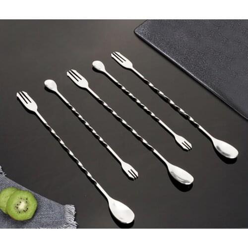 1Pcs 304 Stainless Steel Bar Spoon Bar Cocktail Mixing Tool Long Handle Stirring Spoon 26/32CM