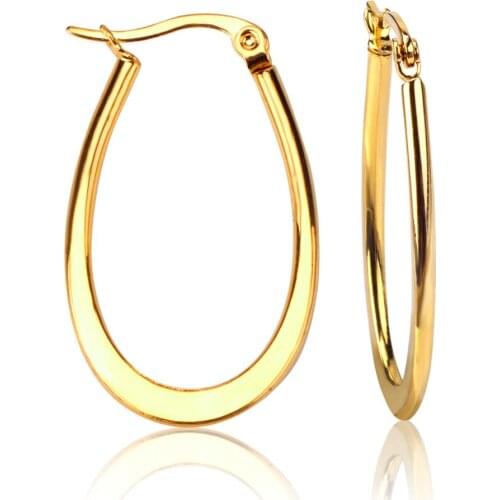 LUXUKISSKIDS Ellipse Hoop Earings fashion Earring Stainless Steel Big Circle Earrings Set For Women Fashion Jewelry Brincos