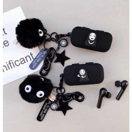 Cute Cartoon Silicone Case for QCY- T5 T5S Wireless Bluetooth Earphone Protect Cover with Keyring Doll Decor for QCY T5 Bag