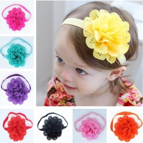 Fashion Baby Girl Toddler Chiffon Kids Baby Girls Toddler Flower Headband Hair Accessories Bow Headdress Photo Props Headwear