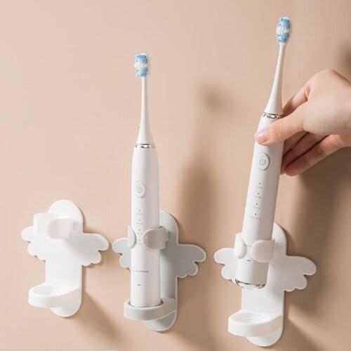 Cartoon Wall-mounted Rack Punch-free Electric Toothbrush Holder Multifunction Waterproof Toothbrush Storage Shelf For Bathroom