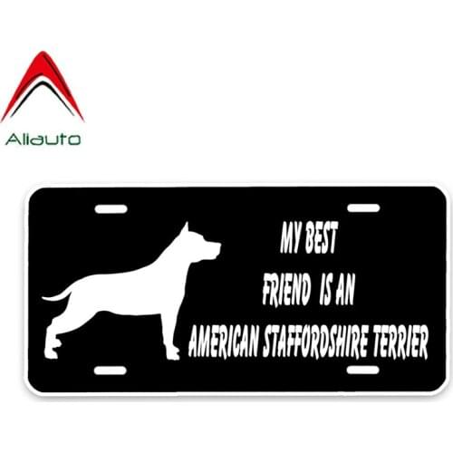 Aliauto Car Sticker My Best Friend Is An American Staffordshire Terrier Dog Decal Cover Scratches for Mazda 6 Peugeot,15cm*7cm