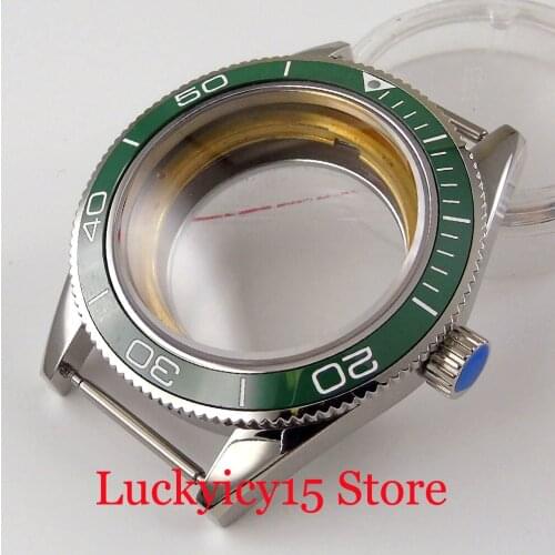 Stainless Steel Men 41mm Automatic Watch Case Seeing Back Sapphire Crystal for ETA 2836 MIYOTA 8215 821A 8205