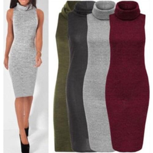 Autumn And Winter High Lead Knitting Dress Sexy Self-cultivation Package Buttocks Vest
