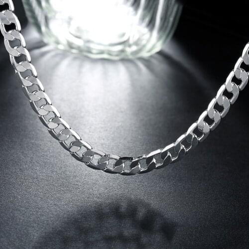 8 mm 16 "18" 20 "22" 24 "M925 - Cuban armored weave chain necklace mens jewelry Brazilian mens M925
