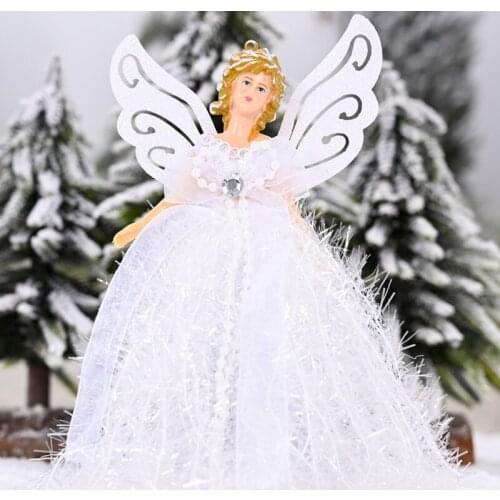 Christmas Wing Angel Doll Hanging Xmas Tree Pendants Ornaments Home Decor Lovely Wings Fairy Toppers Girl Valentines Day Gifts