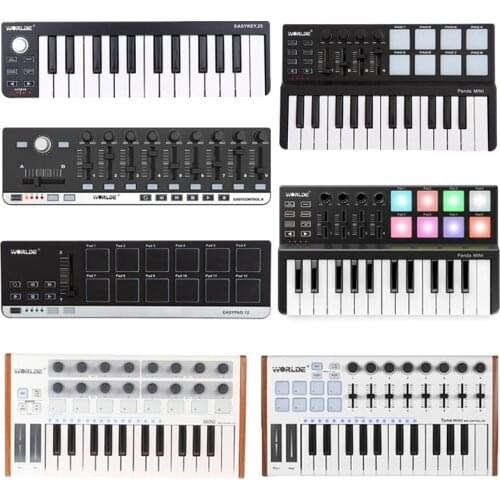 Hot-sale Portable mini 25-Key USB Keyboard and Drum Pad MIDI Controller Many Types of MIDI Keyboard Mats Keyboard Controller