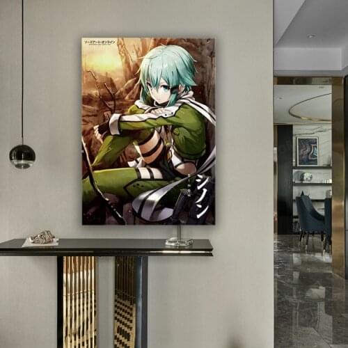 Sword art online SAO anime poster poster Framed Wooden Frame Canvas Wall Art Decoration prints Home decor Painting