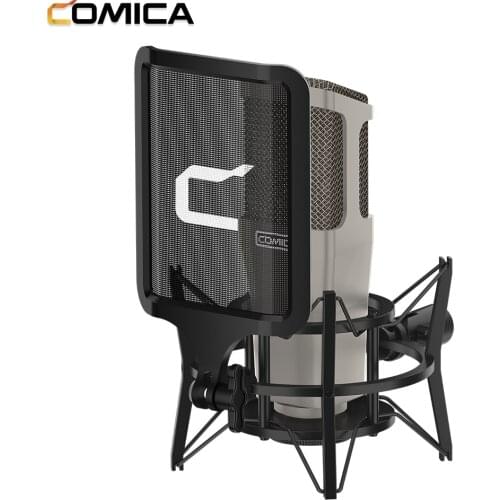 COMICA STM01 Professional Condenser Cardioid Microphone 34mm Large Diaphragm Mic XLR Plug Supports 24V/48V for Studio Vocal