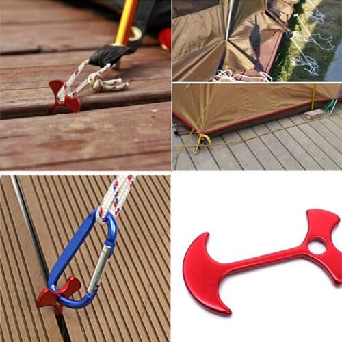 1Pcs Spiral Shaped Spring Octopus Deck Peg With Carabiner Hooks Durable Rope Buckle Tent Hooks Board Pegs Red