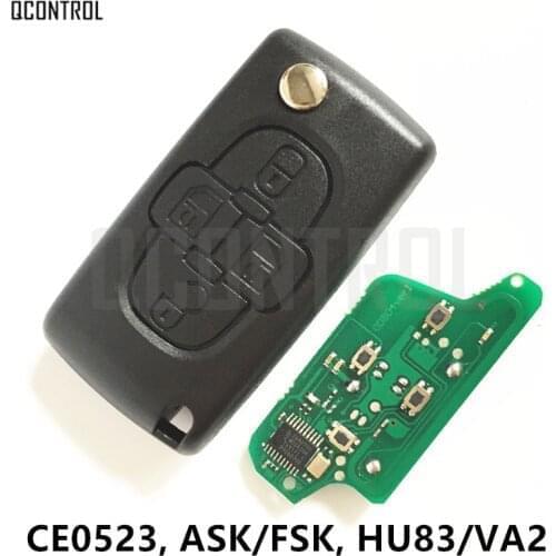 QCONTROL 4 Buttons Remote Key for PEUGEOT Car 807 1007 CE0523 ID46(7941) Chip HU83/VA2 Blade ASK/FSK Signal