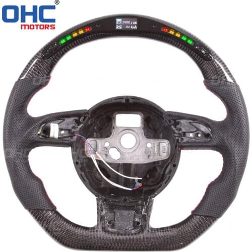 Performance 100% Real Carbon Fiber LED Display Steering Wheel compatible for Aud-i A1 A2 A3 A4 A5 RS3 RS4 RS5 S3 S4 S5