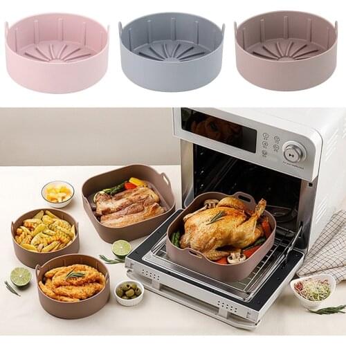 Air Fryer Silicone Pot Multifunctional Air Fryers Bread Fried Chicken Pizza Basket Baking Tray Baking Dishes Oven Accessories