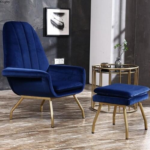 Modern Flannel Backrest Living Room Sofa American Single Sofa Furniture Nordic Leisure Negotiation Lazy Salon Chair Sofa Bed L