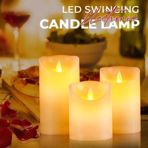 1PCS LED Swinging Electronic Candle Lamp Flameless Remote Flickering for Home Wedding Birthday Party Valentines Day
