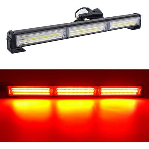 COB LED Red Blue Amber Car Emergency light Traffic Advisor Vehicle Strobe Light Bar Warning Flashing Modes Lamp Head 12V