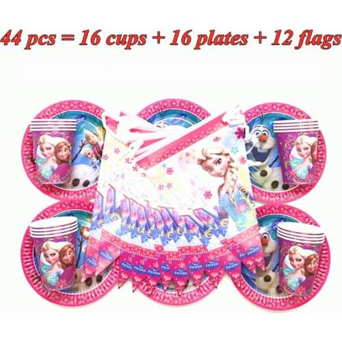 Frozen Elsa Princess Theme Beautiful Disposable Birthday Party Decorations Kids Girl Party Supplies Decor Baby Shower Tableware