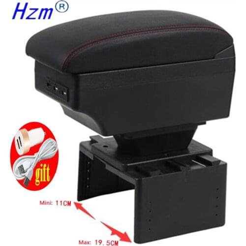 Universal Car Armrest central Universal model armrest box car accessories storage box modification Retrofit parts with USB LED