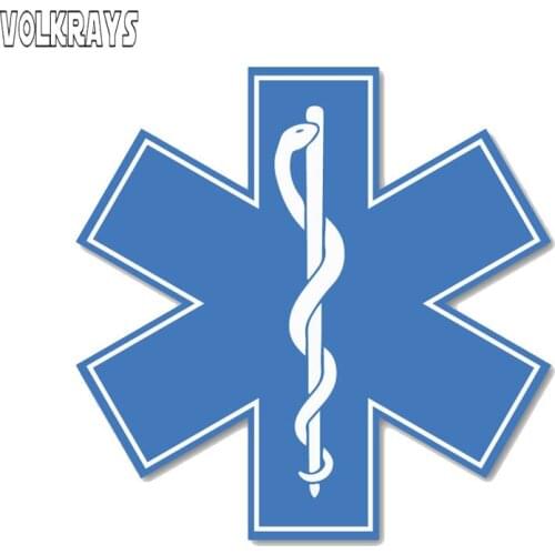 Volkrays Amusing Car Sticker Star of Life Accessories Reflective PVC Decal for Hyundai Tucson Peugeot 407 Skoda Fabia,11cm*11cm