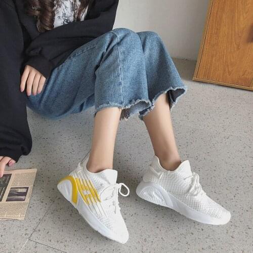 Llogai New Mesh Breathable Comfortable Flats Casual Shoes Female Flats Summer Women Shoes Woman Sneakers Lace Up Trainers Women