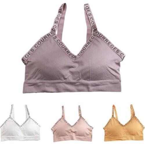 Fashion Womens Seamless Pattern English Letter Shoulder Straps Beautiful Back Chest Hike Sports Bras DSAQ1