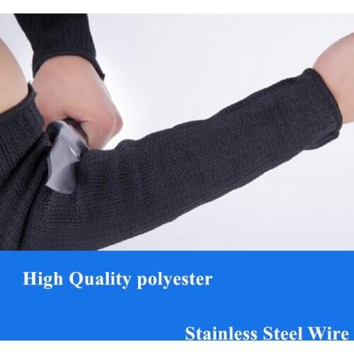 1 Pair Safety Arm Sleeve Steel Wire Cut Proof Arm Sleeve Guard Bracer Anti Abrasion Armband Protector Anti-Cutting Arms Protect