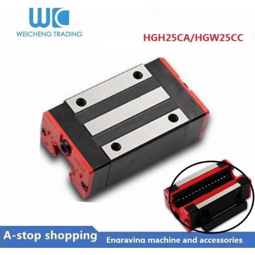 1pc HGH25CA HGW25CC carriages/falng block slide blocks for HGR25 linear guides rails square width 25mm for cnc parts