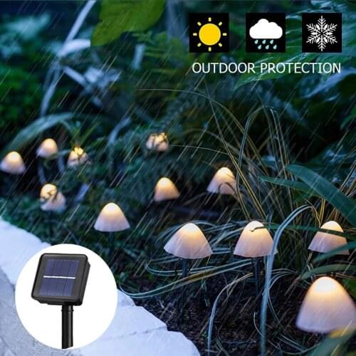 10/20/30PCS Mushroom Solar Garden Pathway Light Outdoor Garden Landscape Road Solar Ground Stakes Light Garden Solar Light