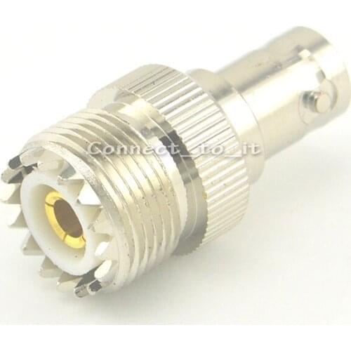 10 pcs/lot BNC - UHF Adapter BNC Female to UHF Female Straight Coaxial Connector