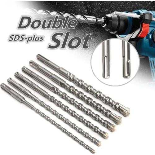 210mm 6/8/10/12/14mm SDS Plus Crosshead Twin spiral Hammer Drill Bits Twist Wood Drilling