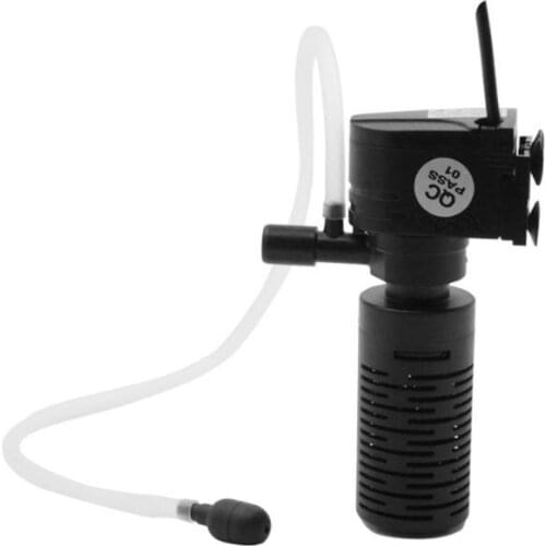 3W 3 in 1 Mini Fish Tank Filter Aquarium Oxygen Submersible Water Purifier Multi-function Aquarium Purifier 220V EU Plug