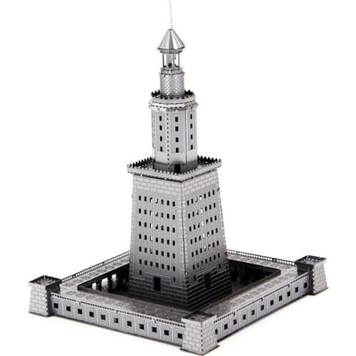3D Puzzle DIY metal THE LIGHT HOUSE OF ALEXANDRIA mini model kits Collection Toys Gifts earth Laser Cutting Jigsaw