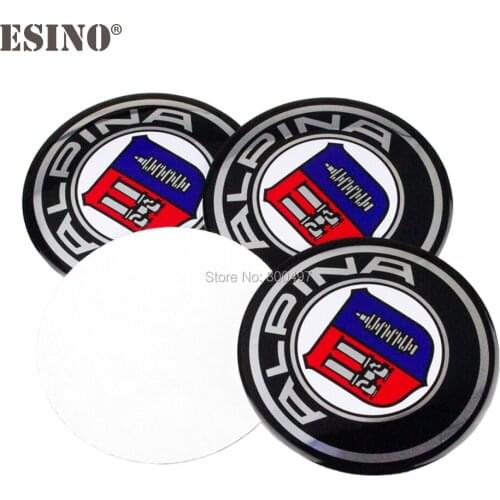 40 x Car Styling 3D Metal Chrome Aluminium Alloy Wheel Center Cap Stickers Wheel Hub Cap Decals Emblems Badges for Alpina