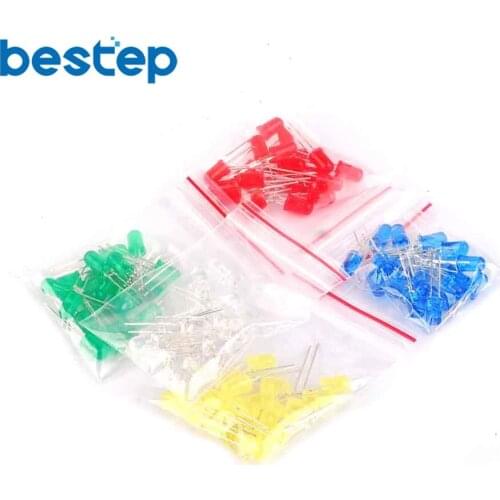 5type*20pcs=100pcs 5MM LED Red White Green Blue Yellow